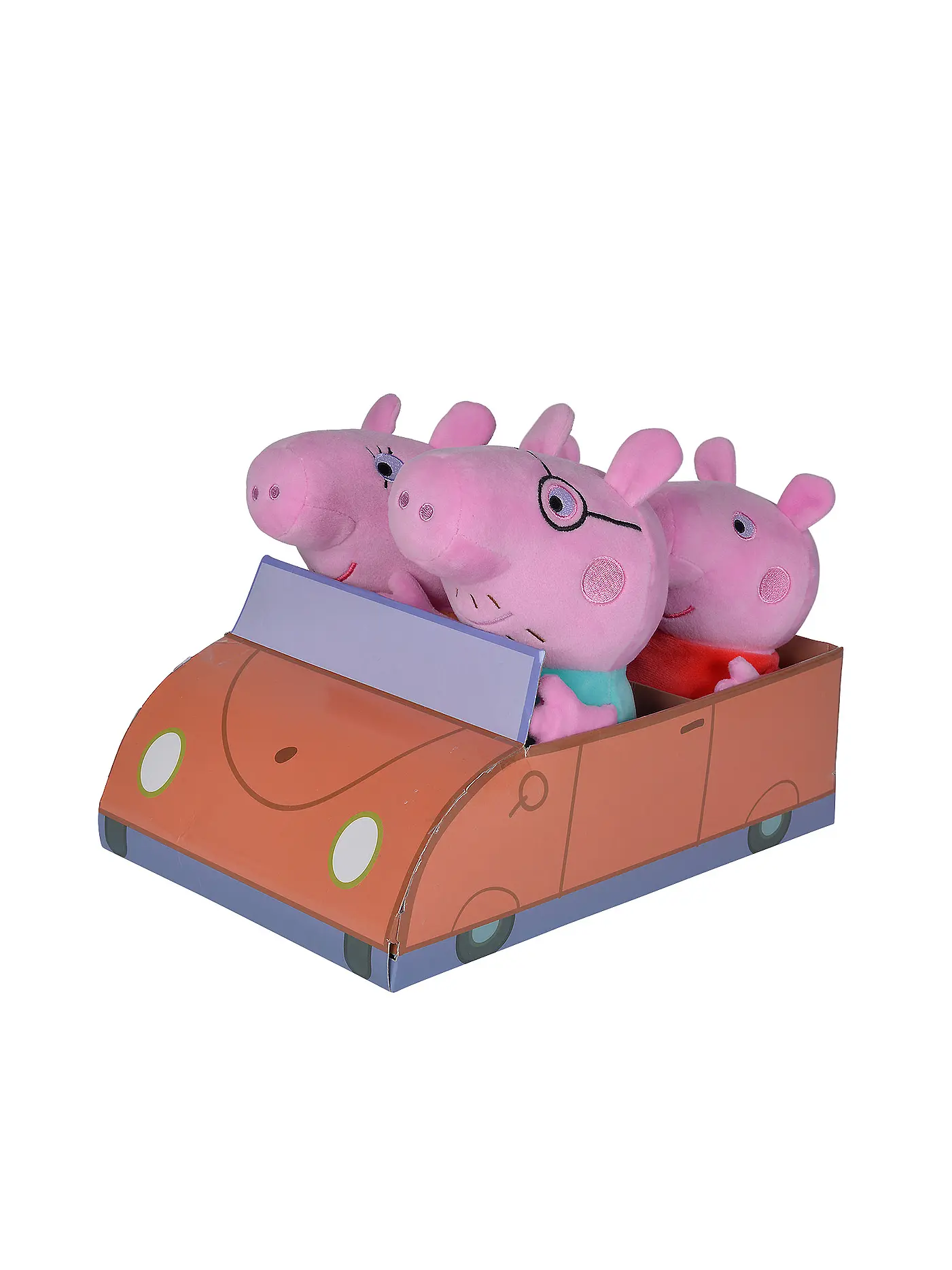SIMBA | Plüschtier Peppa Pig 4-tlg. Familienset im Auto | 